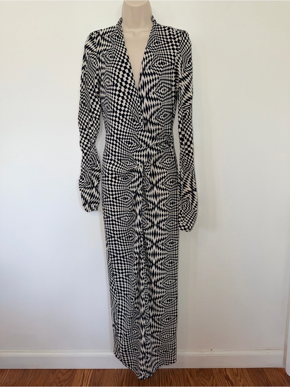 Zara Black and White Geometric Maxi Dress
